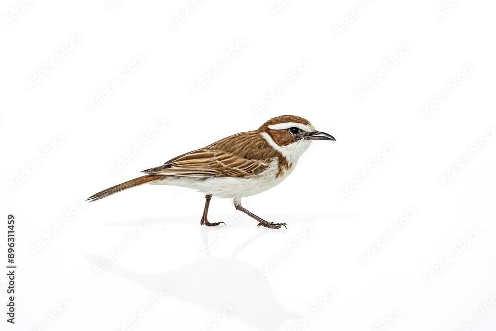Brown and White Bird on White Background Brown and White Bird on White Background