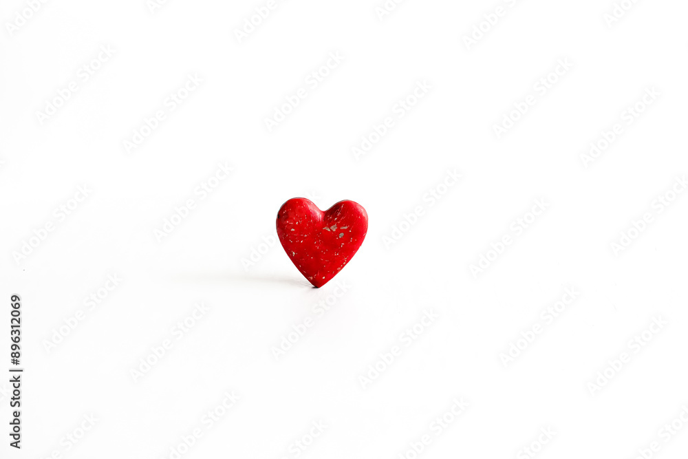 Fototapeta premium Red Heart on White Background