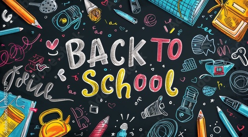 Back To School Chalkboard Illustration