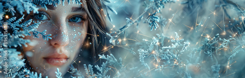 Woman In Winter Leaves