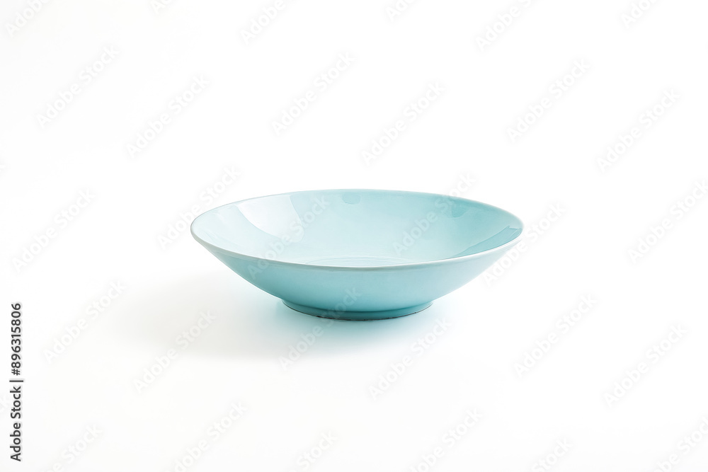 Empty Blue Bowl On White Background Empty Blue Bowl On White Background