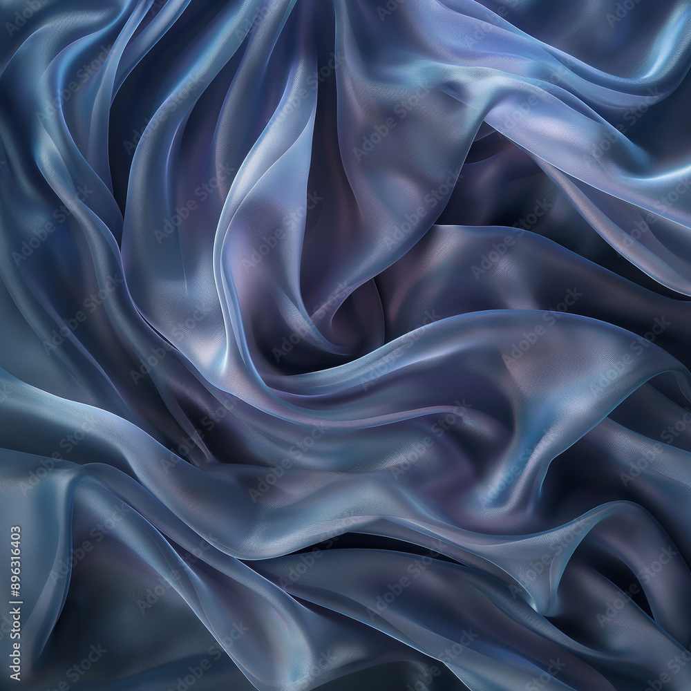 Obraz premium Flowing waves of fabric, gently undulating and rippling, with a soft, silk-like texture background