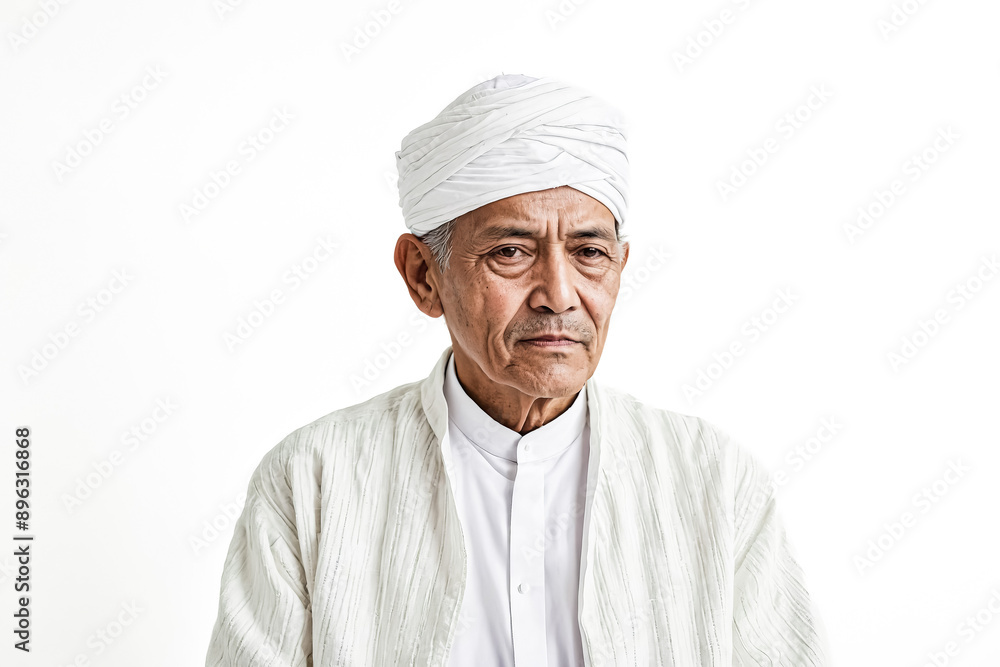 Portrait of a Senior Man Wearing a White Turban Portrait of a Senior Man Wearing a White Turban