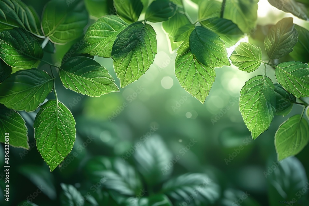 A close-up of vibrant green leaves, illuminated by the soft glow of sunlight filtering through them. A close-up of vibrant green leaves, illuminated by the soft glow of sunlight filtering through them.