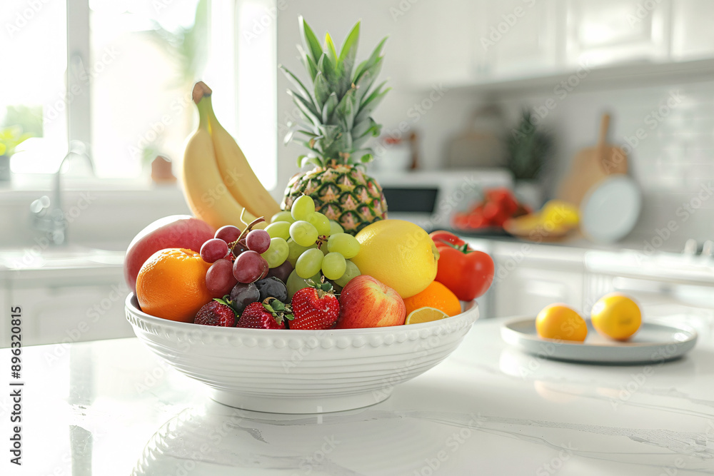 a bowl of fruit on a table a bowl of fruit on a table