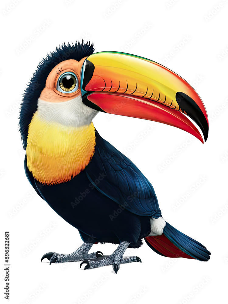 Obraz premium Isolated PNG baby Toucan, GENERATIVE AI