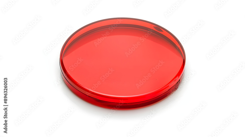 plain red circle plastic coin, isolated white background plain red circle plastic coin, isolated white background