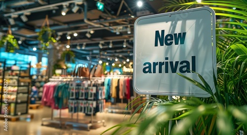 New Arrivals Sign in Modern Store