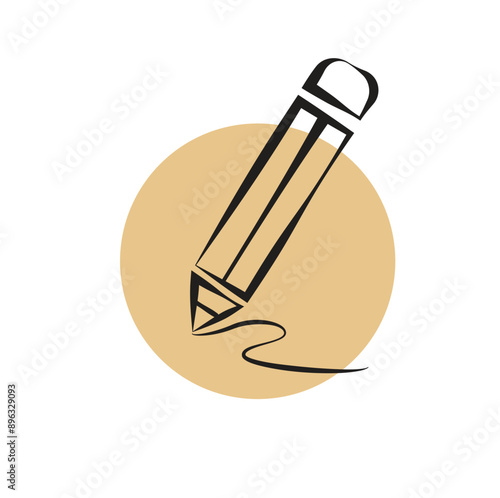 Pencil Draw Office Icon Design