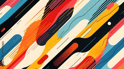 Simple retro pattern design in abstract style