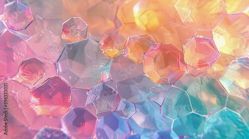Abstract Glass Crystals In Pink And Blue