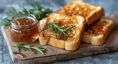 French Toast With Jam and Rosemary