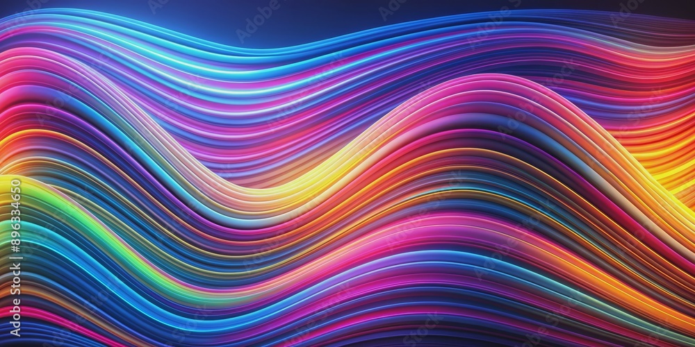 Abstract 3D Curved Lines in Vibrant Colors, 3D Rendering, Colorful Waves, Digital Art, Abstract Background Abstract 3D Curved Lines in Vibrant Colors, 3D Rendering, Colorful Waves, Digital Art, Abstract Background