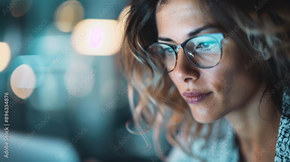 A person is working intently in a modern, dimly lit setting, with attention focused on a task, possibly on a computer or in an office environment, indicating concentration. A person is working intently in a modern, dimly lit setting, with attention focused on a task, possibly on a computer or in an office environment, indicating concentration.