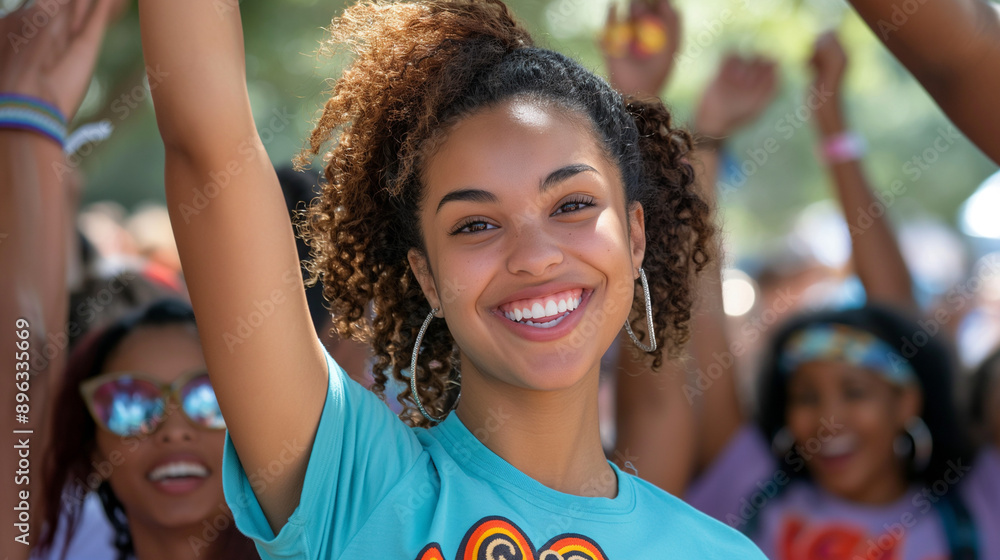 Diverse Group of happy Teens Celebrating Unity Diverse Group of happy Teens Celebrating Unity