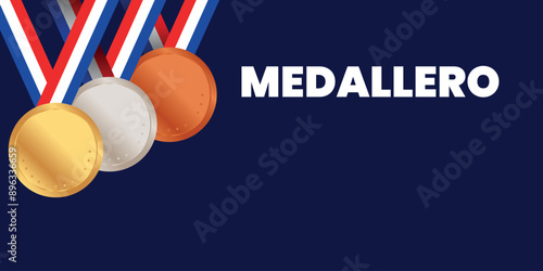 medallero, medalla dorada, plateada y bronce