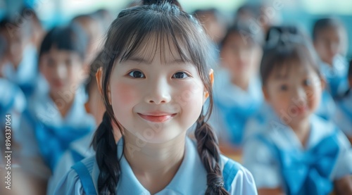 Young Girl Smiles in Classroom