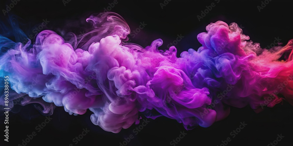 Abstract Purple and Blue Ink Swirls on Black Background, abstract , ink, swirl , background Abstract Purple and Blue Ink Swirls on Black Background, abstract , ink, swirl , background