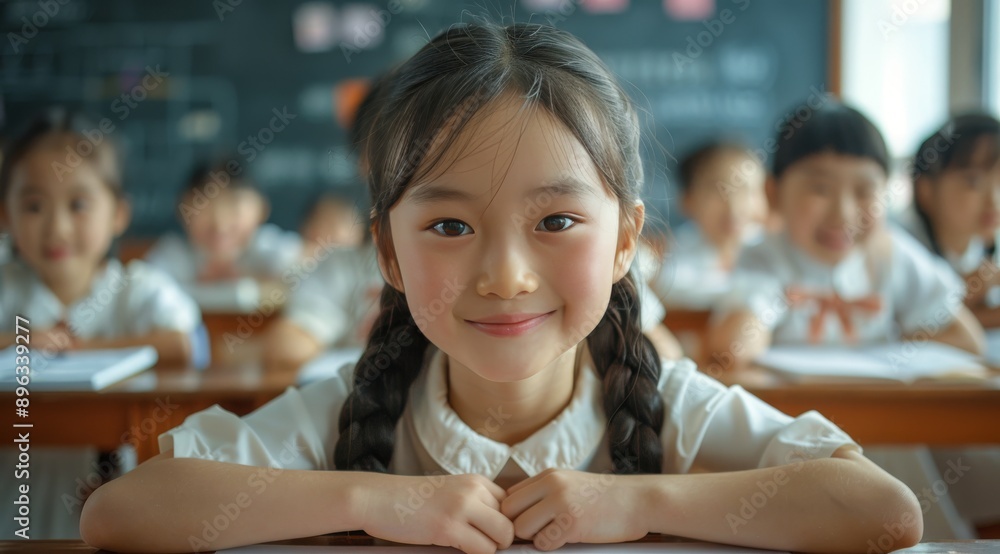 Smiling Student In Classroom Smiling Student In Classroom