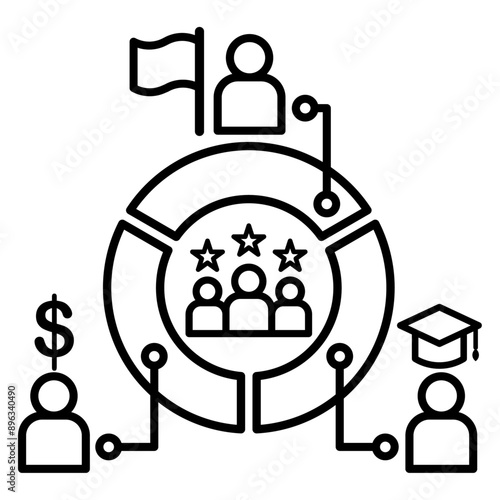 demographic customer segmentation icon vector
