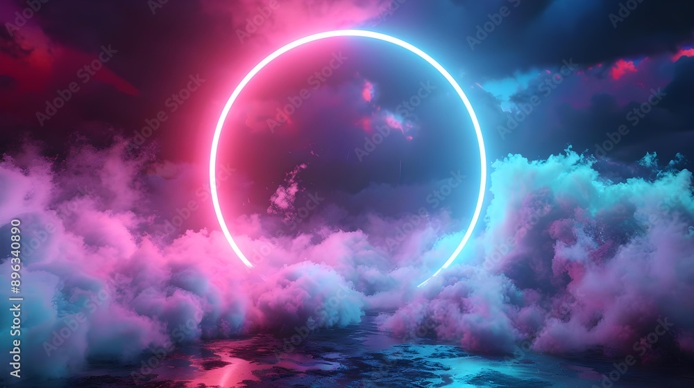 3D render of abstract minimal background in pink and blue colors 3D render of abstract minimal background in pink and blue colors