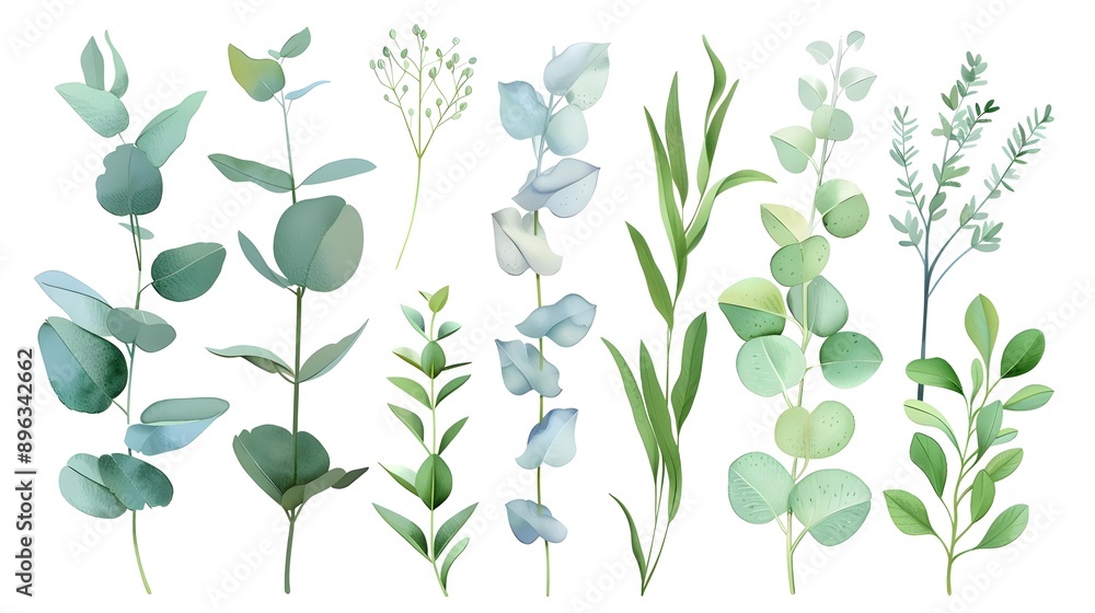 Varieties of eucalyptus floral branches Varieties of eucalyptus floral branches