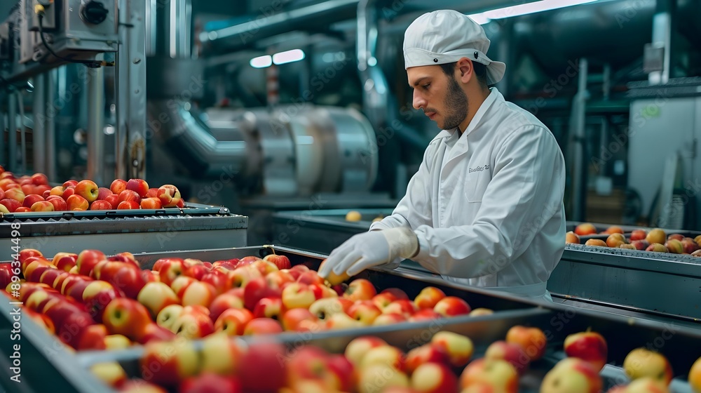 Technologist in food processing factory control room Technologist in food processing factory control room