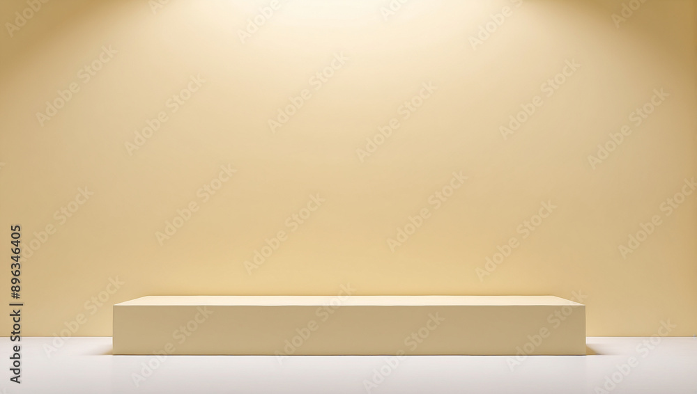 Empty space with light yellow background for product display and presentation Empty space with light yellow background for product display and presentation