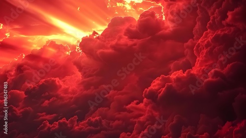 Fototapeta Naklejka Na Ścianę i Meble -  Timelapse of red clouds at sunset