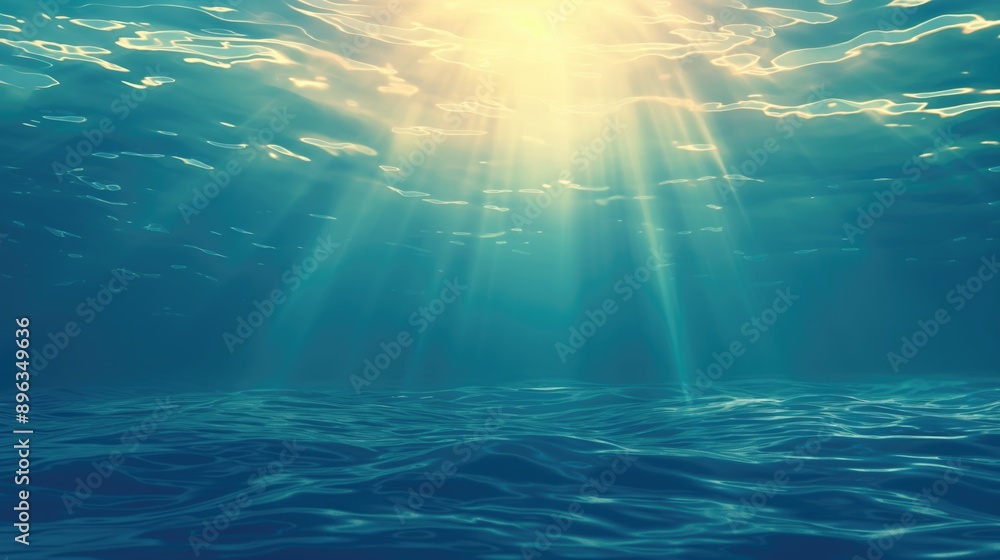 Sea underwater view with sun light Sea underwater view with sun light