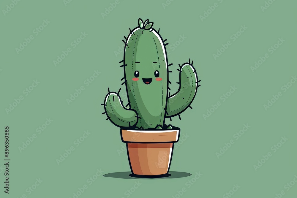 A cheerful cactus with a big smile. A cheerful cactus with a big smile.