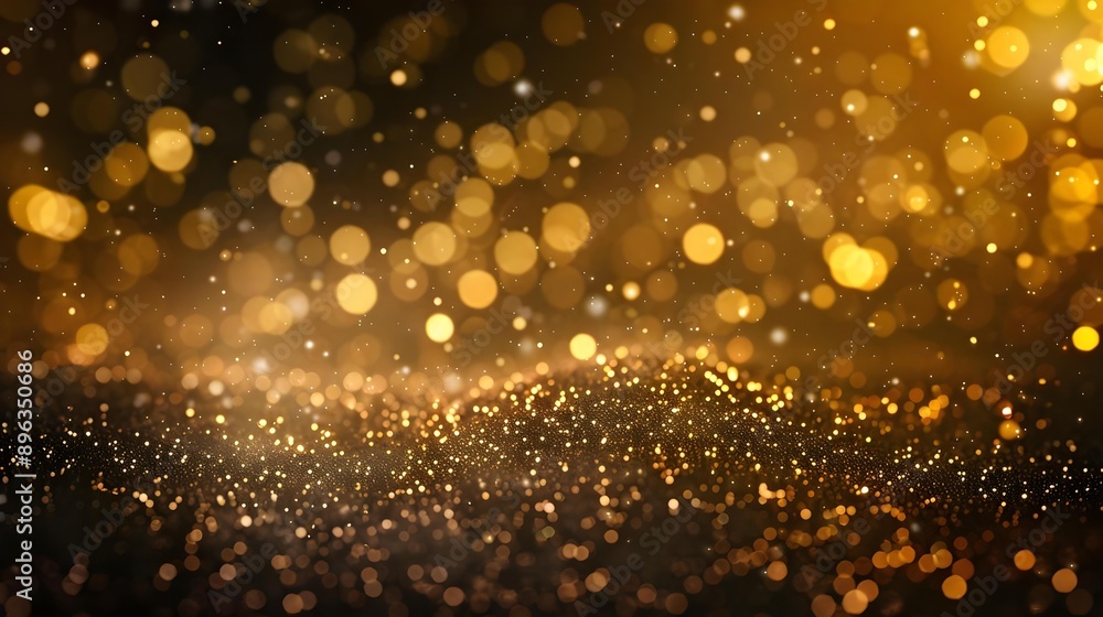 Golden particles shining stars dust bokeh Golden particles shining stars dust bokeh