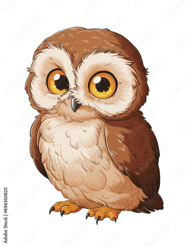 Obraz premium Isolated PNG baby Owl, GENERATIVE AI