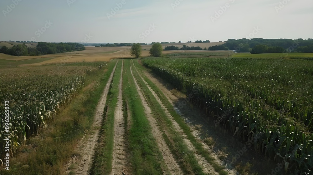 Aerial view of a rural farm in Wisconsin, USA Aerial view of a rural farm in Wisconsin, USA