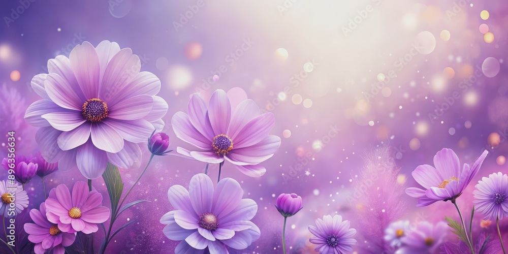 Purple Flower Bokeh Background, Digital Art, Floral Design, Springtime, Bokeh Effect Purple Flower Bokeh Background, Digital Art, Floral Design, Springtime, Bokeh Effect