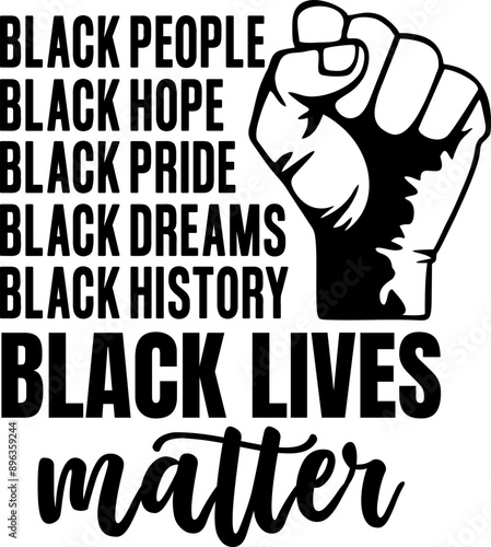 Black lives matter  quote, phrase or slogan. Social movement quote. Social media hashtag - fight, protest for people rights. No racism, black lives matter quote. Vector illustration.