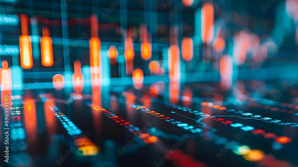 Stock exchange market chart with stock market data Stock exchange market chart with stock market data