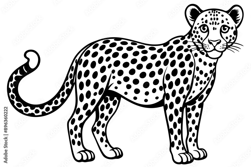 Funny Cheetah Vector Illustration, Cartoon Clipart, and Line Art Design on White Background, Funny cheetah vector illustration, cartoon clipart, and line art design on white background. Funny Cheetah Vector Illustration, Cartoon Clipart, and Line Art Design on White Background, Funny cheetah vector illustration, cartoon clipart, and line art design on white background.