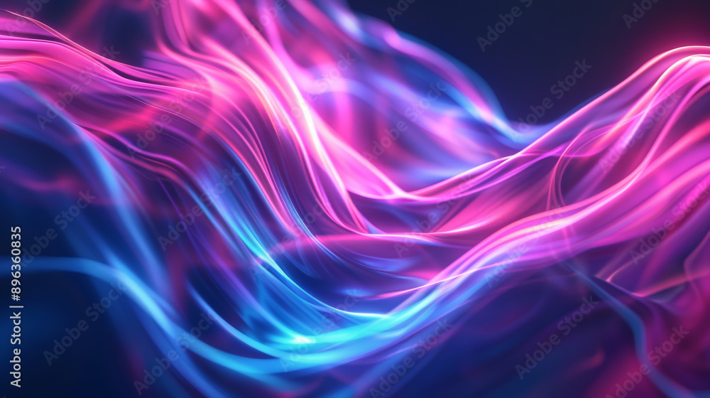 Naklejka premium Abstract neon light waves, glowing effect