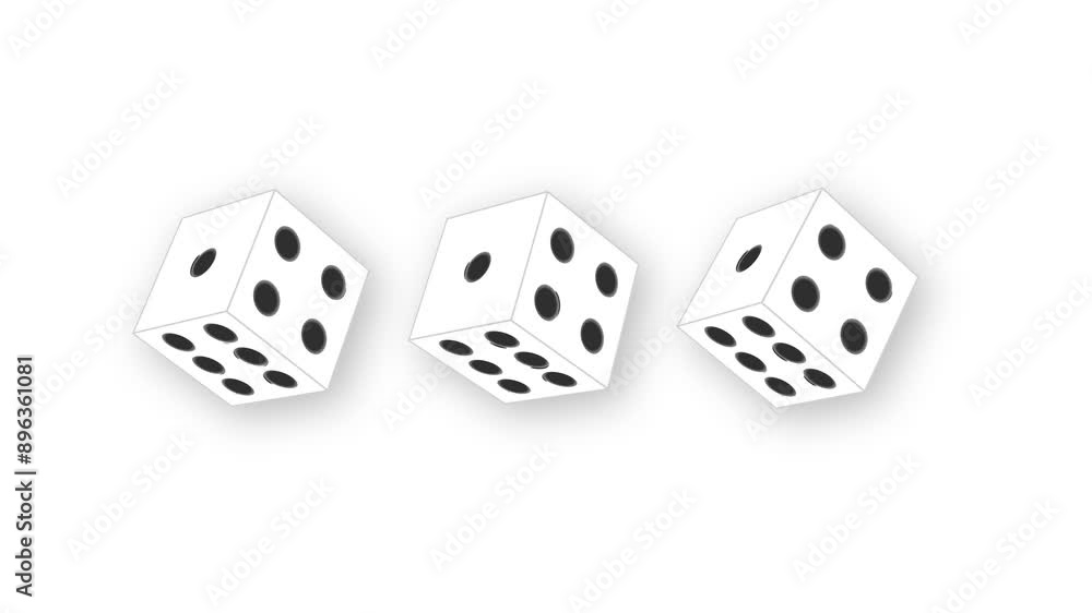 3d render of rolling dice for casino or gambling concept. 4k animation. 3d render of rolling dice for casino or gambling concept. 4k animation.