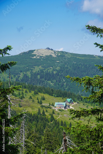 View of Szrenica and the 'Pod Labskim Szczytem' shelter. photo