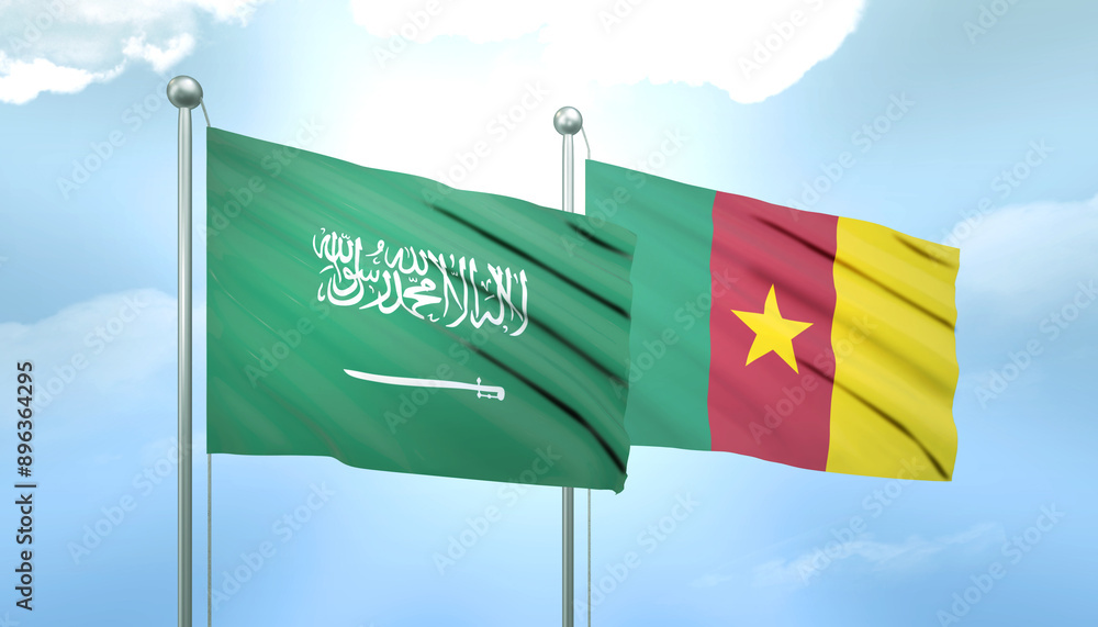Saudi Arabia and Cameroon Flag Together A Concept of Relations Saudi Arabia and Cameroon Flag Together A Concept of Relations