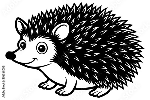 Funny Hedgehog Vector Illustration Cartoons, Clipart, Line Art White Background, Funny hedgehog vector illustration with white background Perfect for cartoons, clipart, and line art.
