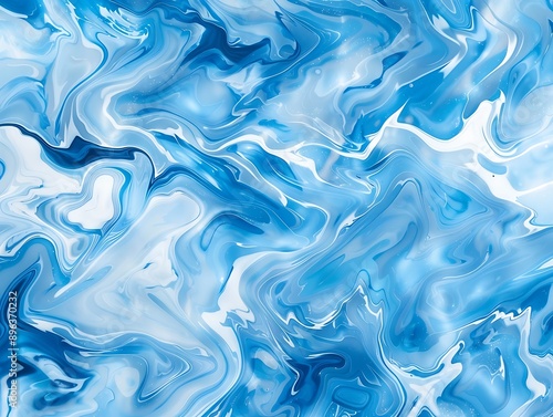Blue marble and silver abstract background texture.  Indigo ocean blue marbling  with natural luxury style swirls of marble 