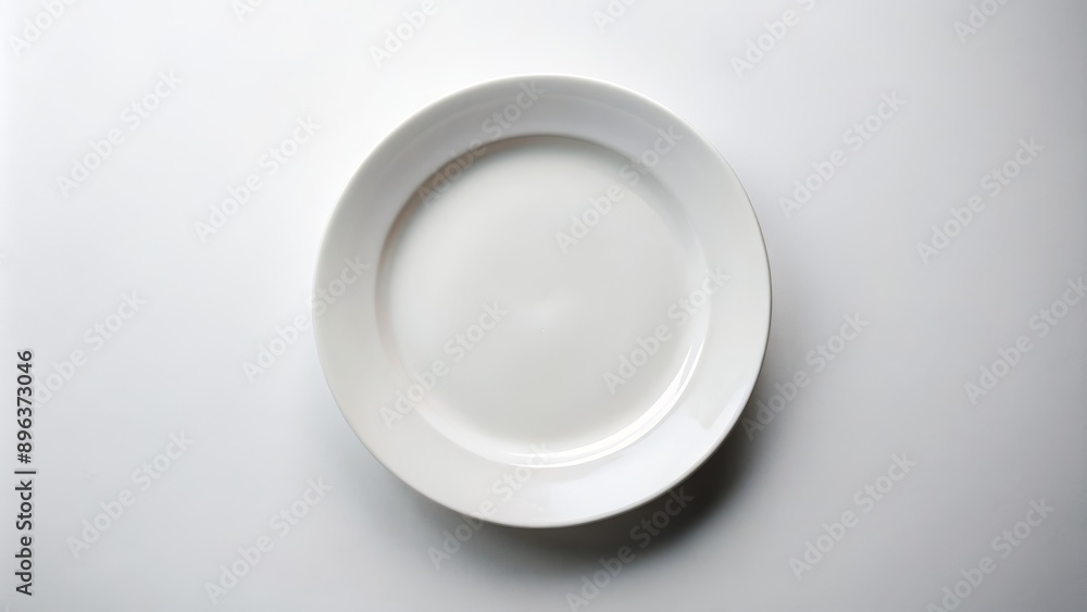 Empty White Plate on a White Background, white, plate, background, minimal Empty White Plate on a White Background, white, plate, background, minimal