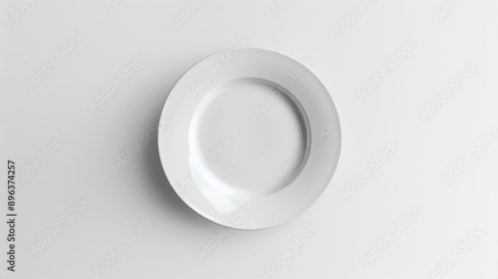 A white plate stands out against a white backdrop A white plate stands out against a white backdrop