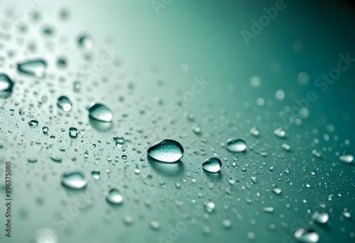 Wallpaper Mural Water round droplets , macro on a light neutral mettallic shiny slab surface against a blurred background Torontodigital.ca