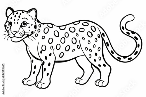 Funny Jaguar Vector Illustration Cartoons, Clipart And Line Art Design on White Background, Funny Jaguar vector illustration in cartoons, clipart, and line art design on a white background photo