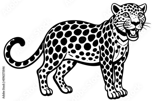 Funny Jaguar Vector Illustration Cartoons, Clipart And Line Art Design on White Background, Funny Jaguar vector illustration in cartoons, clipart, and line art design on a white background