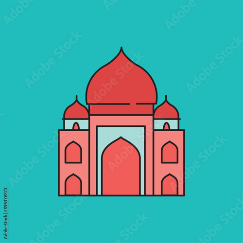 Illustration voyage et tourisme. Palais inde.